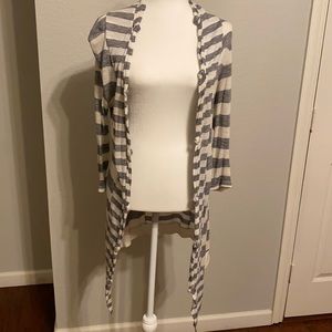 Black and white striped cardigan